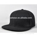 high quality six panel black flat bill cap